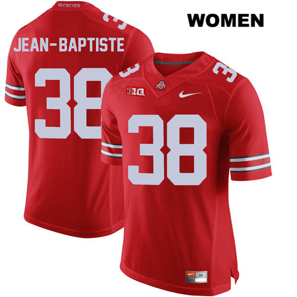 Ohio State Buckeyes Women's Javontae Jean-Baptiste #38 Red Authentic Nike College NCAA Stitched Football Jersey OO19K50EB
